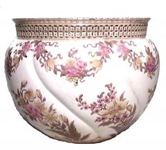 Zsolnay Hungarian Victorian Floral Lusterware Pot - 4650979
