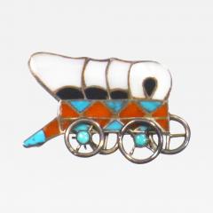 Zuni channel inlaid conestoga wagon pin - 1679776