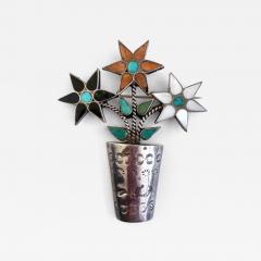 Zuni flowers in a pot pin - 4565892