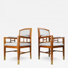 c1915 German Art Nouveau oak brass armchair - 3612918
