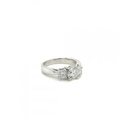 carat 3 Stone Round Cut Lab Grown Diamond CVD Engagement Ring - 3556682