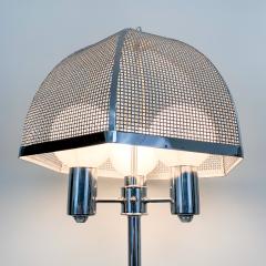 clover lamp company Chrome Floor Lamp with Chrome Cane Shade by the Clover Lamp Company 1960s - 1256161