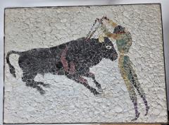 eduardo alvarado 1950s Eduardo Alvarado Mexican Mosaic Banderillero Rosewood Table Castillo Taxco - 4647631