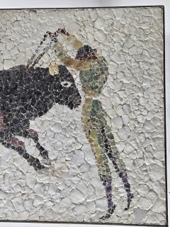eduardo alvarado 1950s Eduardo Alvarado Mexican Mosaic Banderillero Rosewood Table Castillo Taxco - 4647636