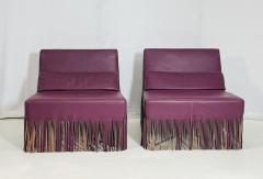 gamma arredamenti Pair of Fringe Slipper Chairs made in Italy by Gamma Arredamenti International - 4009758