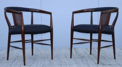 heritage henredon 1960s Heritage Henredon Walnut And Leather Armchairs - 2950631