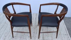 heritage henredon 1960s Heritage Henredon Walnut And Leather Armchairs - 2950632