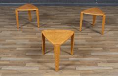 id Century Modern Triangular Oak Tri Leg Side Tables - 4126932
