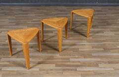 id Century Modern Triangular Oak Tri Leg Side Tables - 4126936