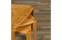 id Century Modern Triangular Oak Tri Leg Side Tables - 4126940
