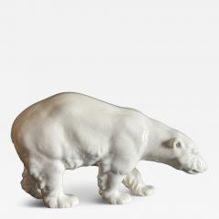 large ceramic French art deco polar bear with crackled glaze - 4177337