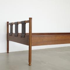 marco comolli Marco Comolli Day Bed in Wood and Leather for Mobilia Italy 1960s - 2960055