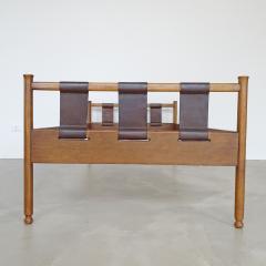 marco comolli Marco Comolli Day Bed in Wood and Leather for Mobilia Italy 1960s - 2960057