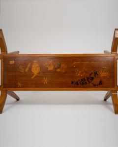 mid Century Italian Dining Table with Wood Inlay 1950 - 4494901