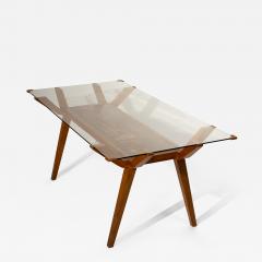 mid Century Italian Dining Table with Wood Inlay 1950 - 4495342