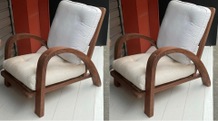 organic dynamic pair of lounge chairs in vintage condition - 2410382