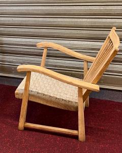 organic superb design pair of whitened oak lounge chairs - 2398901