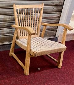 organic superb design pair of whitened oak lounge chairs - 2398903