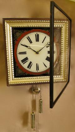 original Black forest Painted Glass Verre Eglomise Dial Wall Clock  - 3324580