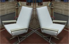 outdoor rarest superb pair of metal swivel lounge chairs - 2048762