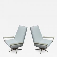 outdoor rarest superb pair of metal swivel lounge chairs - 2050064