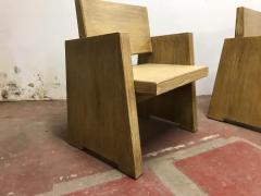 pair of rarest modernist French arm chairs in cerused oak - 1922188