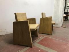 pair of rarest modernist French arm chairs in cerused oak - 2343837