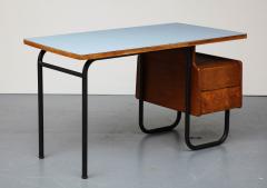robert charroy Oak Steel and Laminate Desk by Robert Charroy for Mobilor France c 1955 - 3314850