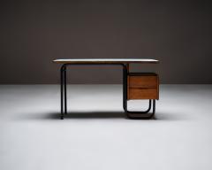 robert charroy Oak and Melamine Desk by Robert Charroy for Mobilor France c 1950 - 4759988