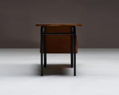 robert charroy Oak and Melamine Desk by Robert Charroy for Mobilor France c 1950 - 4760013