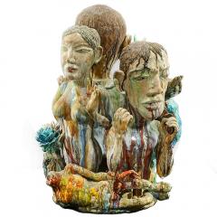 sunkoo Yuh Glazed Porcelain Figural Group by Sunkoo Yuh - 3659255