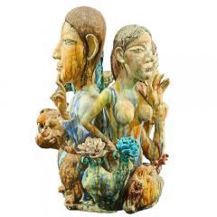 sunkoo Yuh Glazed Porcelain Figural Group by Sunkoo Yuh - 3659258