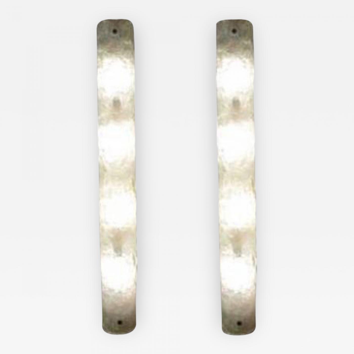 A. V. Mazzega - A Pair of Long Four Light Murano Glass Wall Sconces by Mazzega