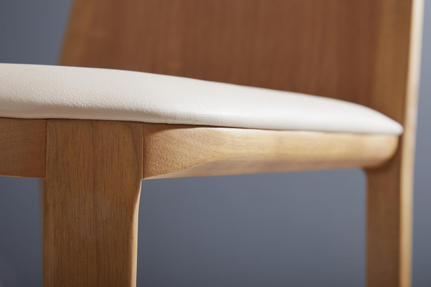 Simonini© Minimal Style Bar Stool In Solid Wood Textiles Or Leather