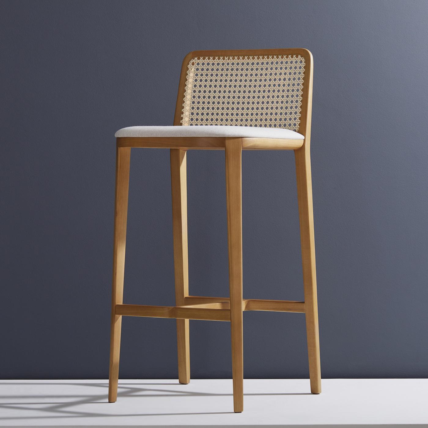 Simonini© Minimal Style Solid Wood Stool Textiles Or Leather