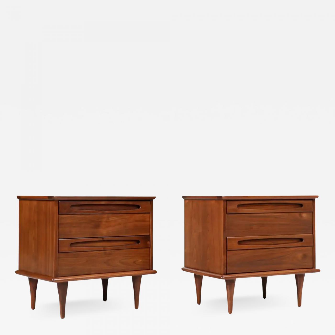 Mid-Century Modern Walnut Night Stands by American of Martinsville