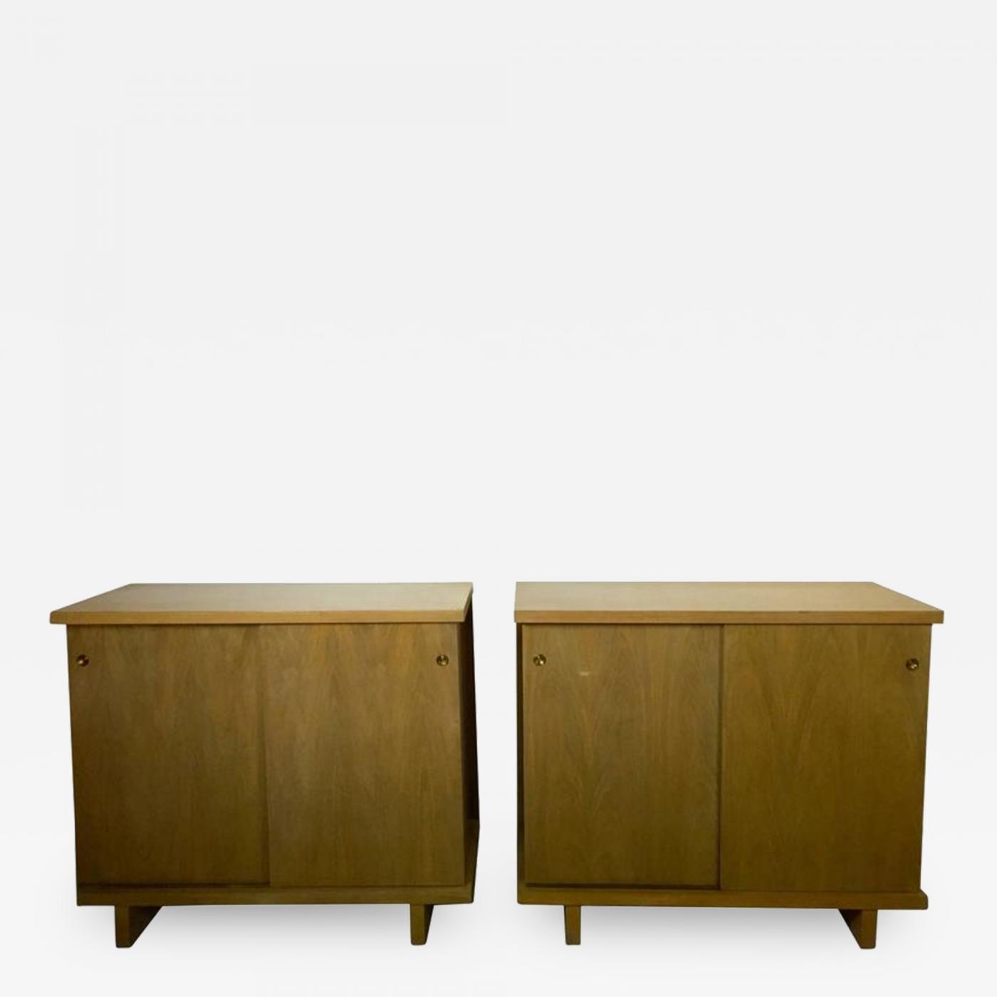 American Of Martinsville Pair Of Large Chests In Bleached Walnut
