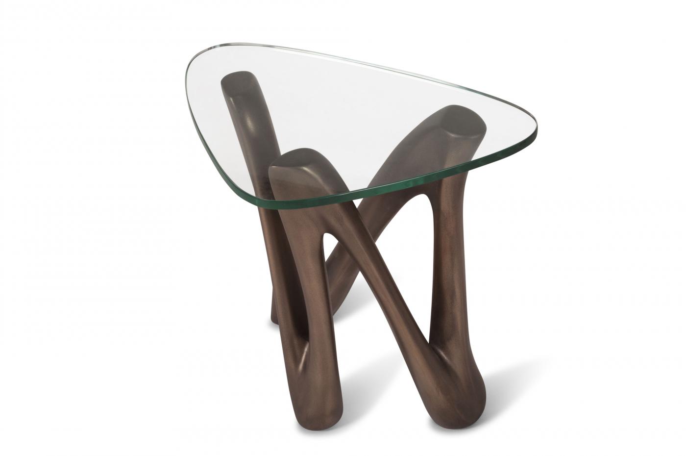 Amorph - Amorph Ronia Side Table glass top, Bronze finish