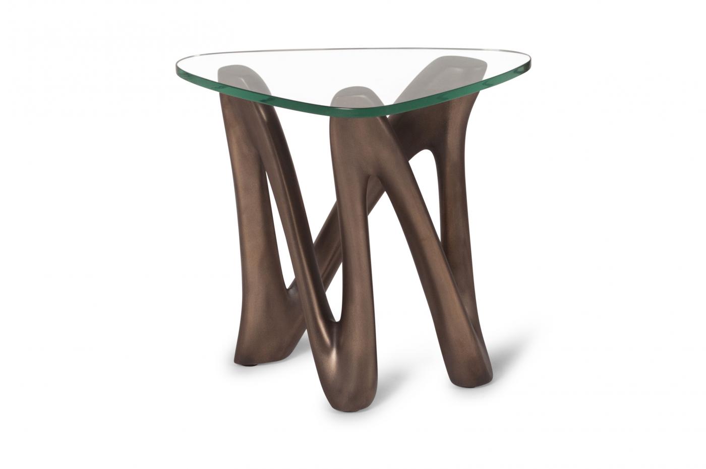 Amorph - Amorph Ronia Side Table glass top, Bronze finish