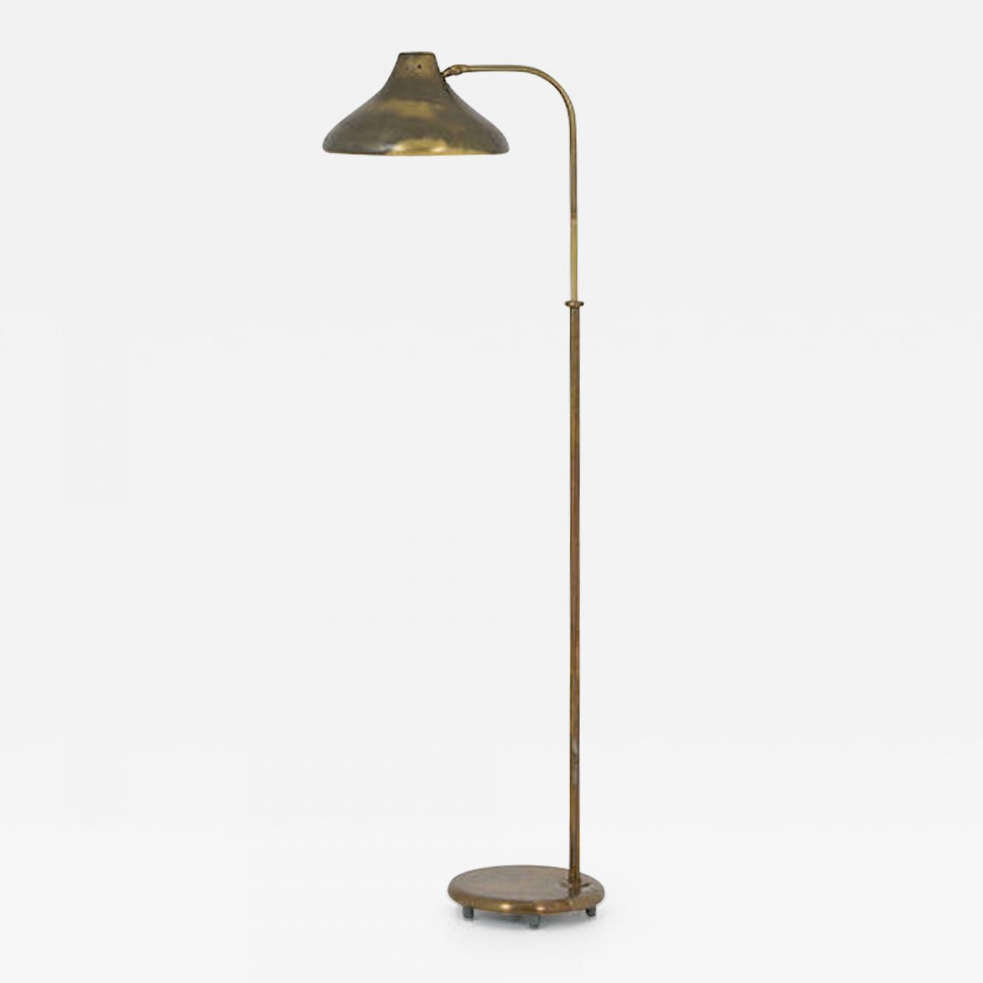Böhlmarks AB (Bohlmarks) - Swedish Modern Floor Lamp in Brass by Böhlmarks,  1940s