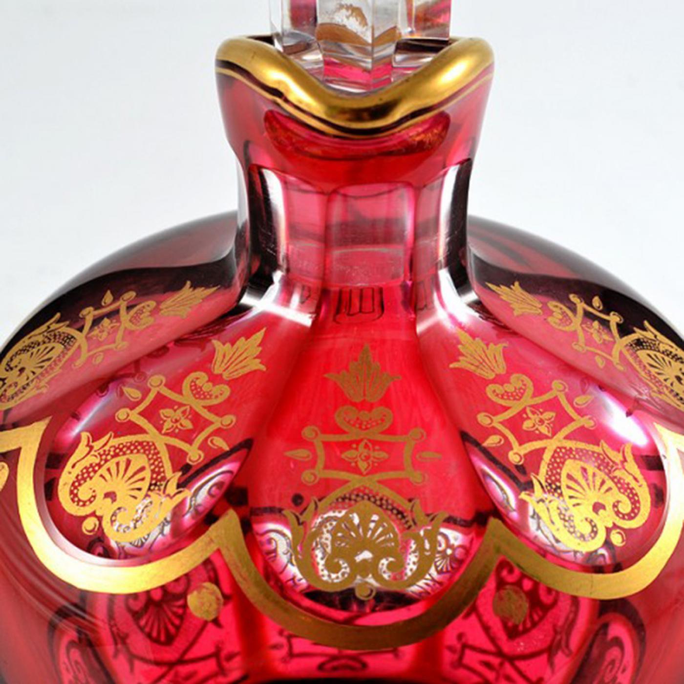 Baccarat Antique Baccarat Ruby Overlay Crystal Decanter Empire France