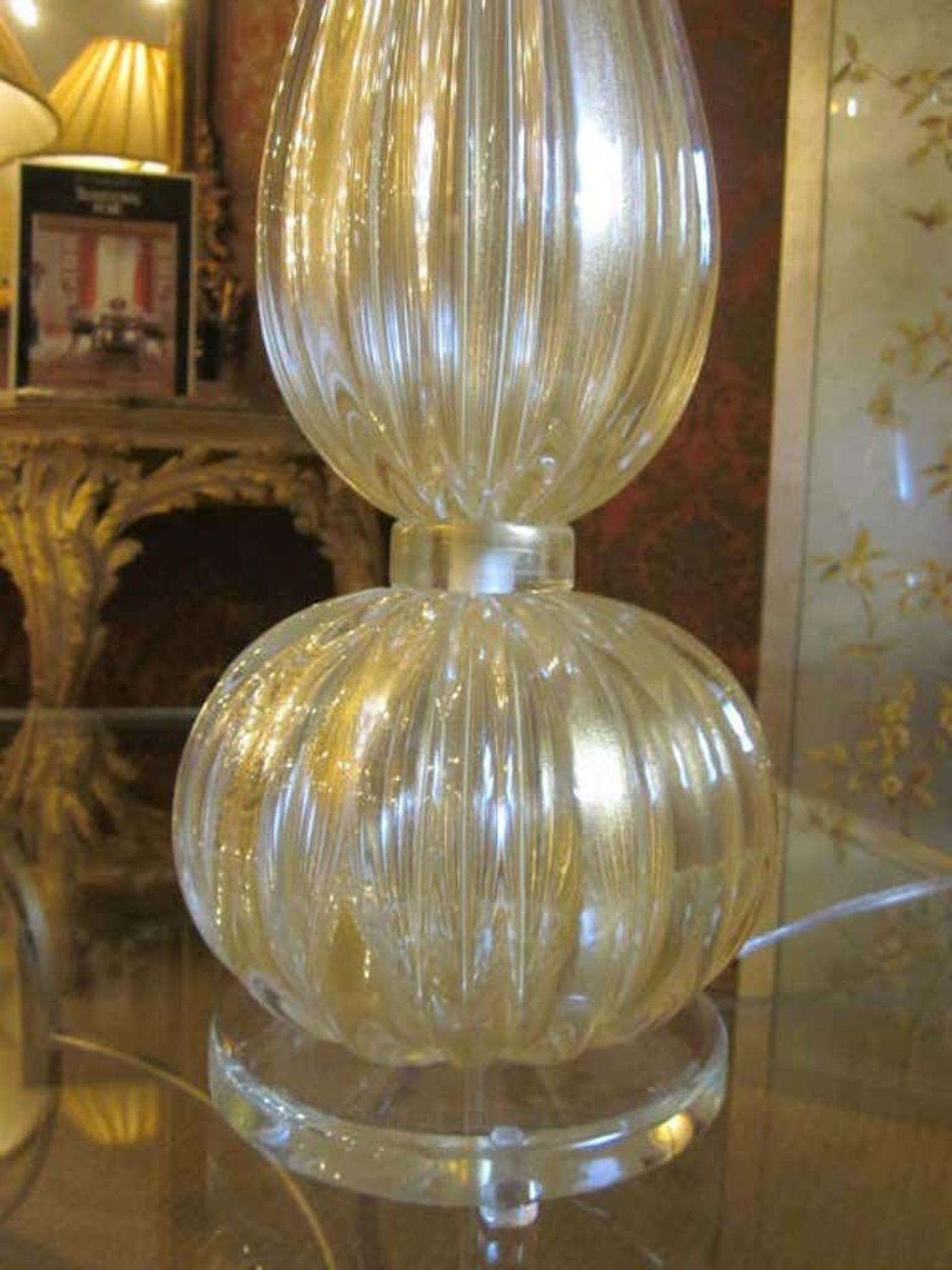 Barovier & Toso Pair Large Handblown Murano / Glass Table