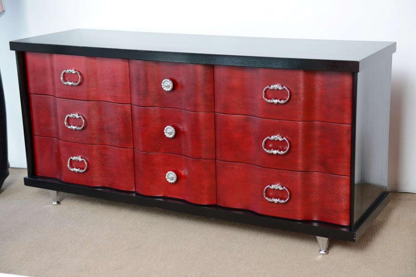 Bassett Furniture Midcentury Hollywood Regency Glamourous Dresser by