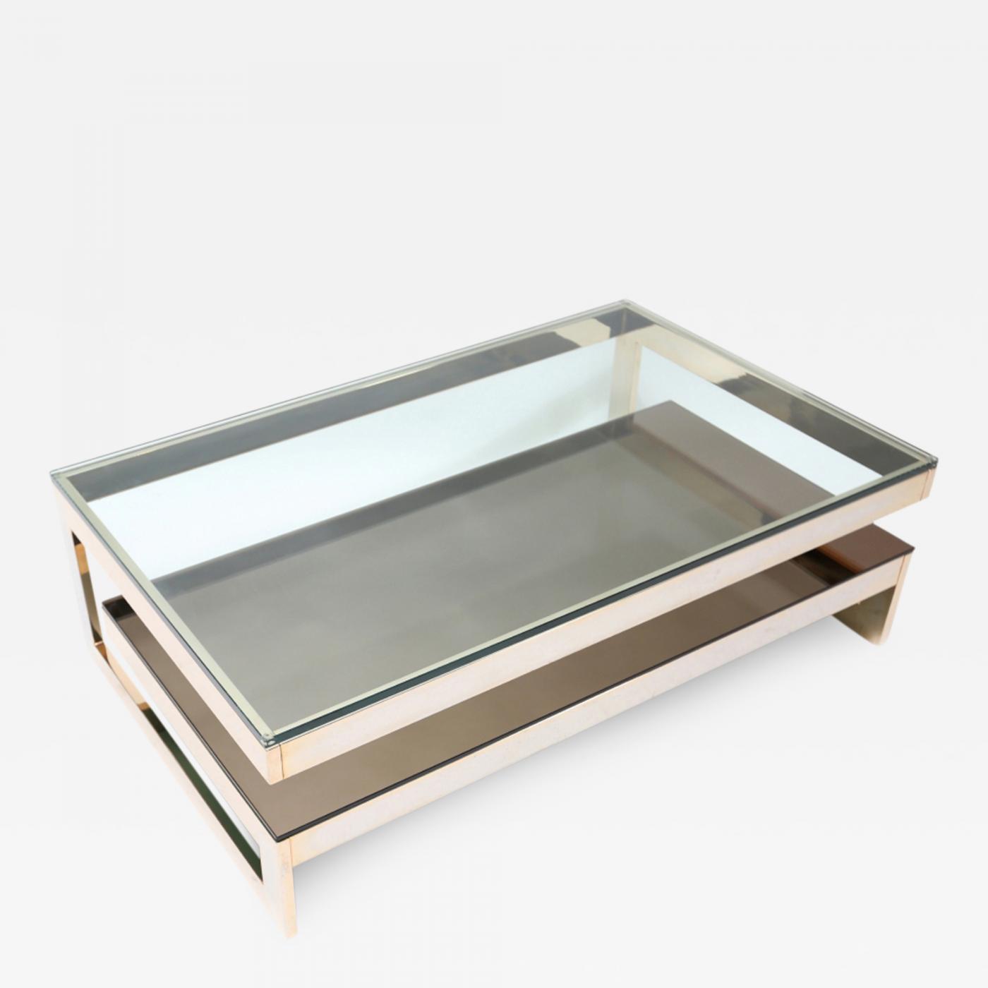 Belgo Chrome - 23 Kt Gold Layered Two Tier Coffee Table