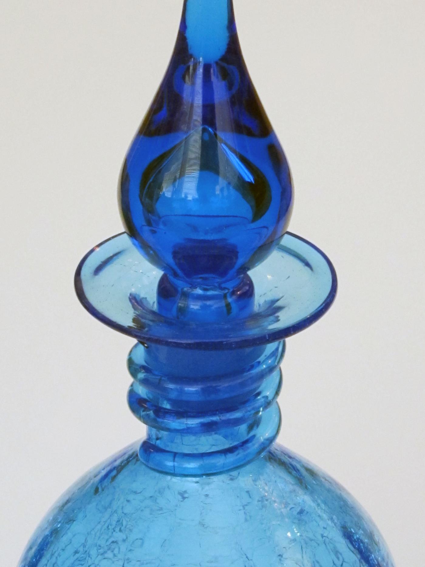 Blenko Glass Co A Rare Set Of 3 American Art Glass Decanters By Joel Myers Blenko Glassworks