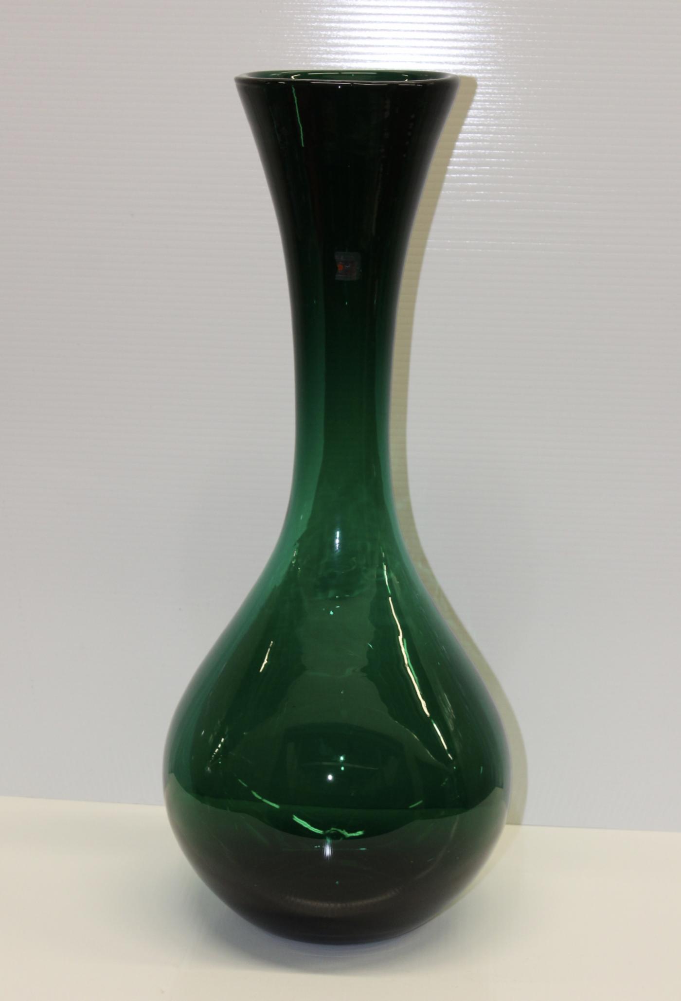 Blenko Glass Co - Large Green Glass Vase By Blenko