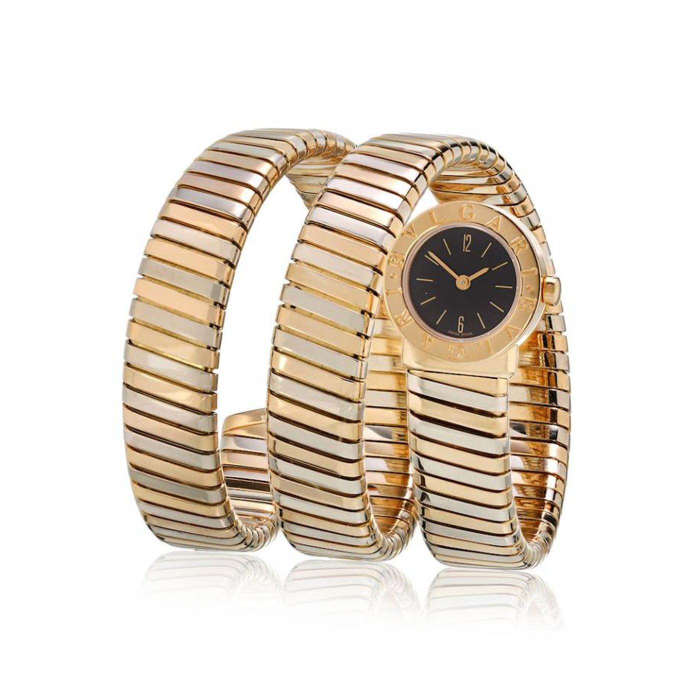 BVLGARI TUBOGAS 18K TRI COLOR BB19 VINTAGE WATCH