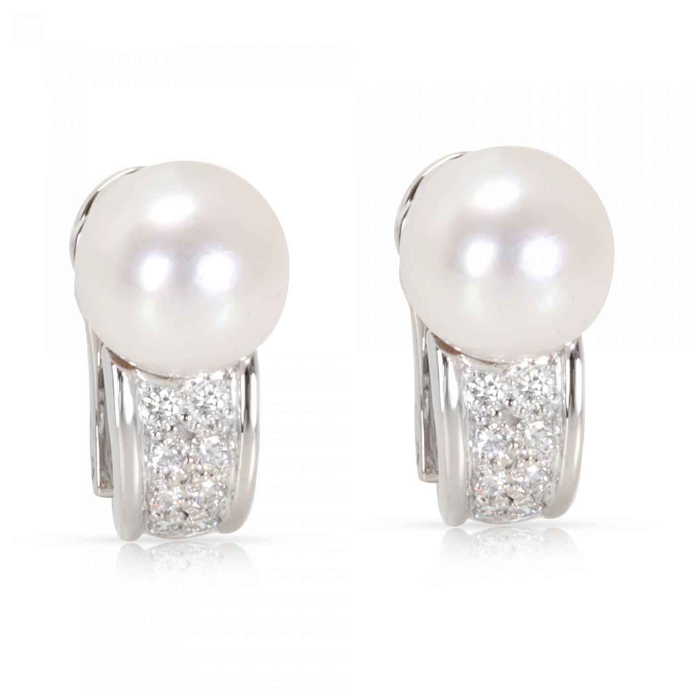 bulgari pearl and diamond earrings