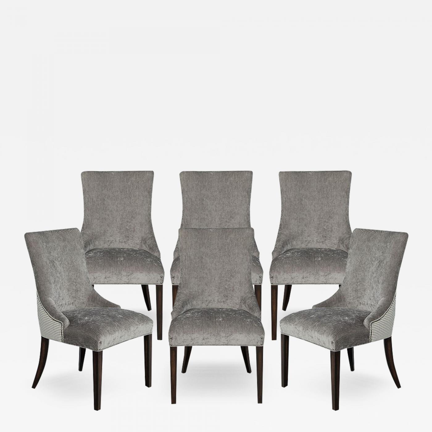 Carrocel Interiors Set of 6 Modern Grey Dining Chairs Opus Chair