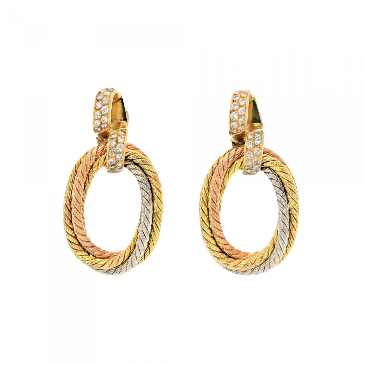 Cartier tri hotsell color earrings